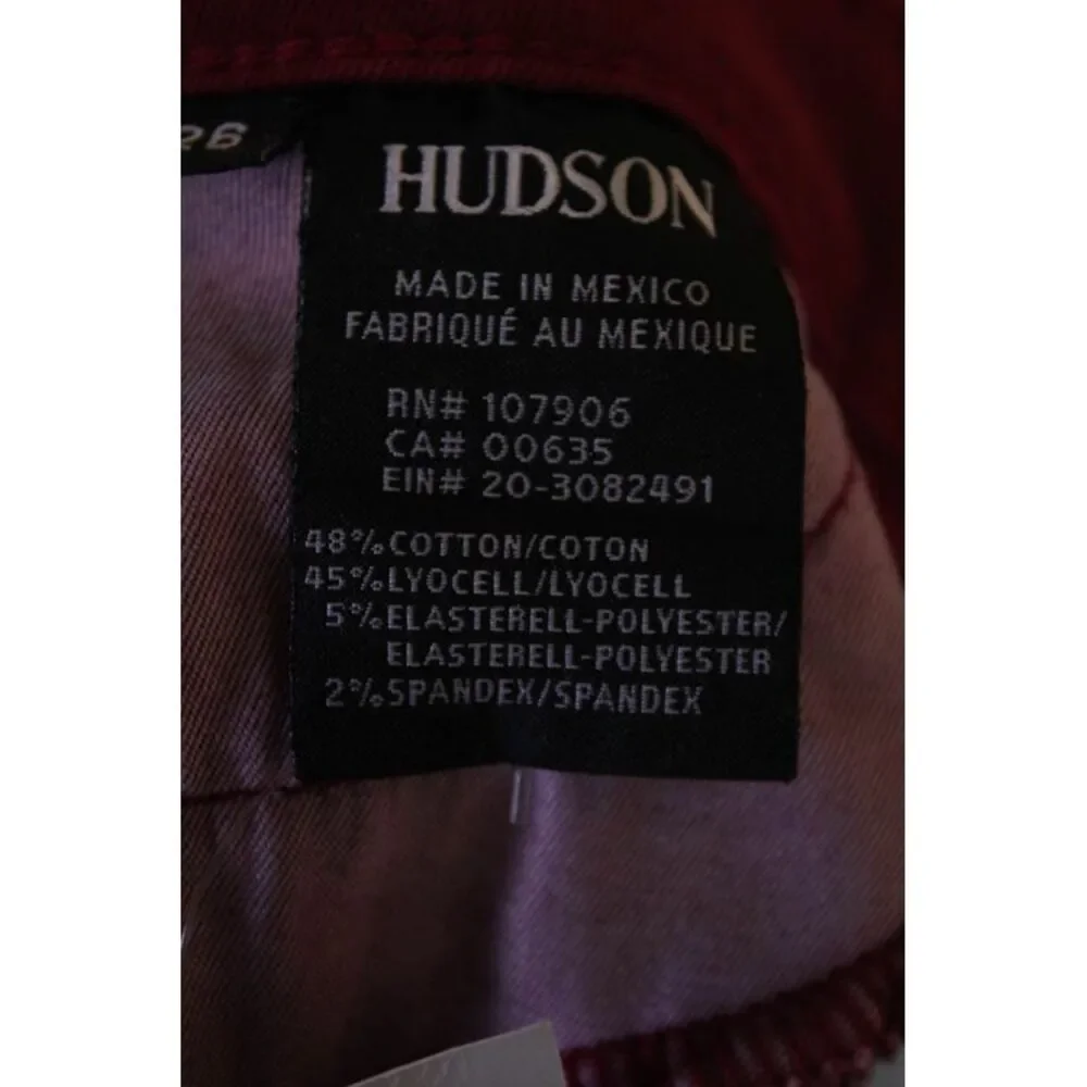 Hudson Womens Distress Mid-Rise Super Skinny Leg Krista Jeans Red Size 26